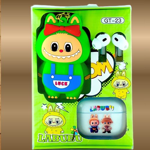 Labubu Wireless Earbuds with Cute Cartoon Toy – GT-23 | Bluetooth 5.3, HiFi Sound - Image 3