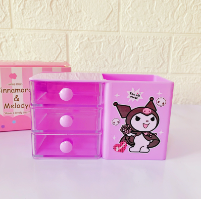 đ¸ Cute Desktop Pen Holder Storage Box with Mini Drawers | Student Girl Stationery Organizer - Image 4
