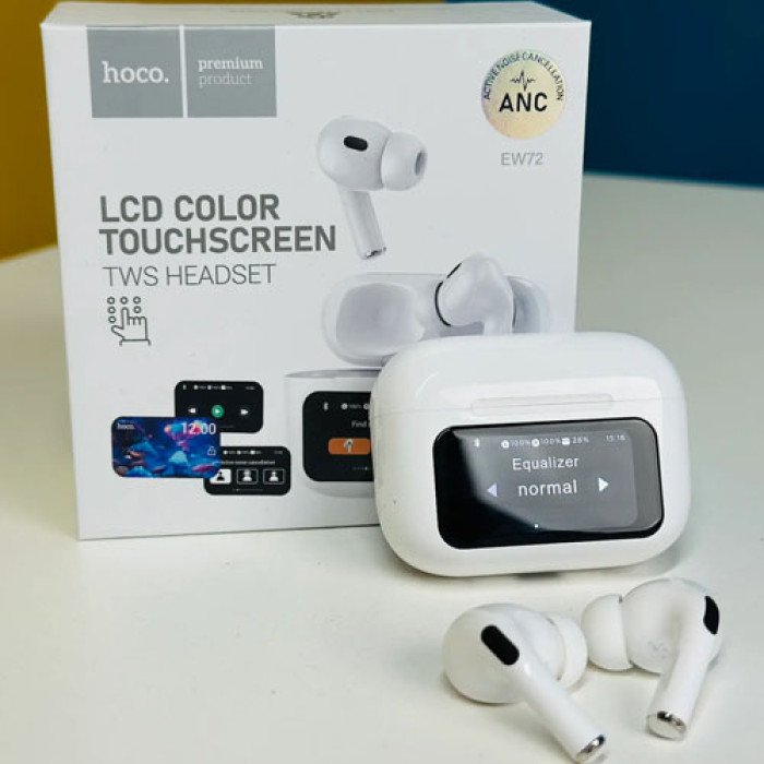 HOCO স্মার্ট টাচ স্ক্রিন ওয়্যারলেস ব্লুটুথ ইয়ারবাডস উইথ ডিসপ্লে চার্জিং কেস - Image 3